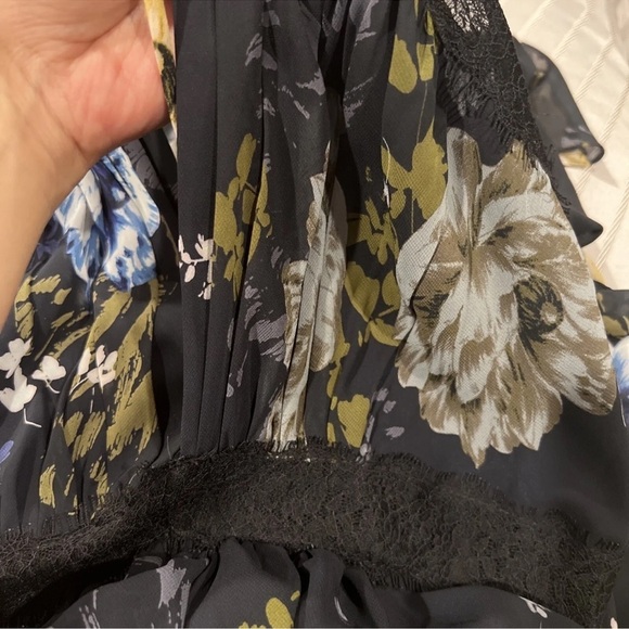 Jill Stuart Navy Floral Maxi Dress Gown size 10 - Picture 11 of 13